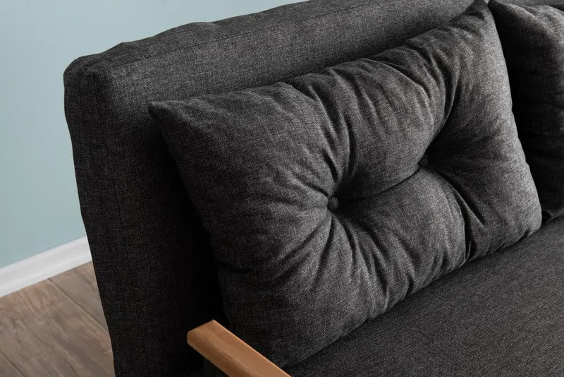 Canapea extensibilă 2 locuri Sando, Diverse culori, 133x50x41 cm - Gri închis