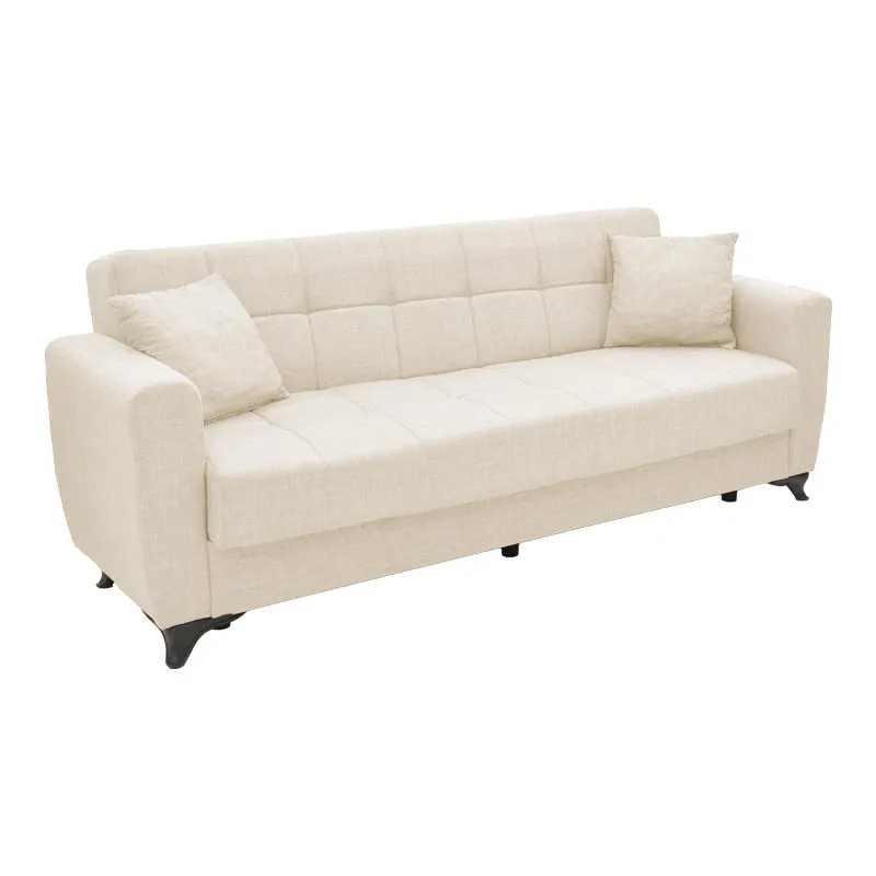 Canapea extensibilă cu depozitare Modesto, Diverse culori, 215x85x80 cm - Crem