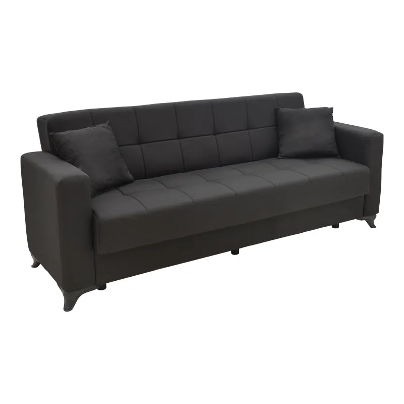 Canapea extensibilă cu depozitare Modesto, Diverse culori, 215x85x80 cm - Negru