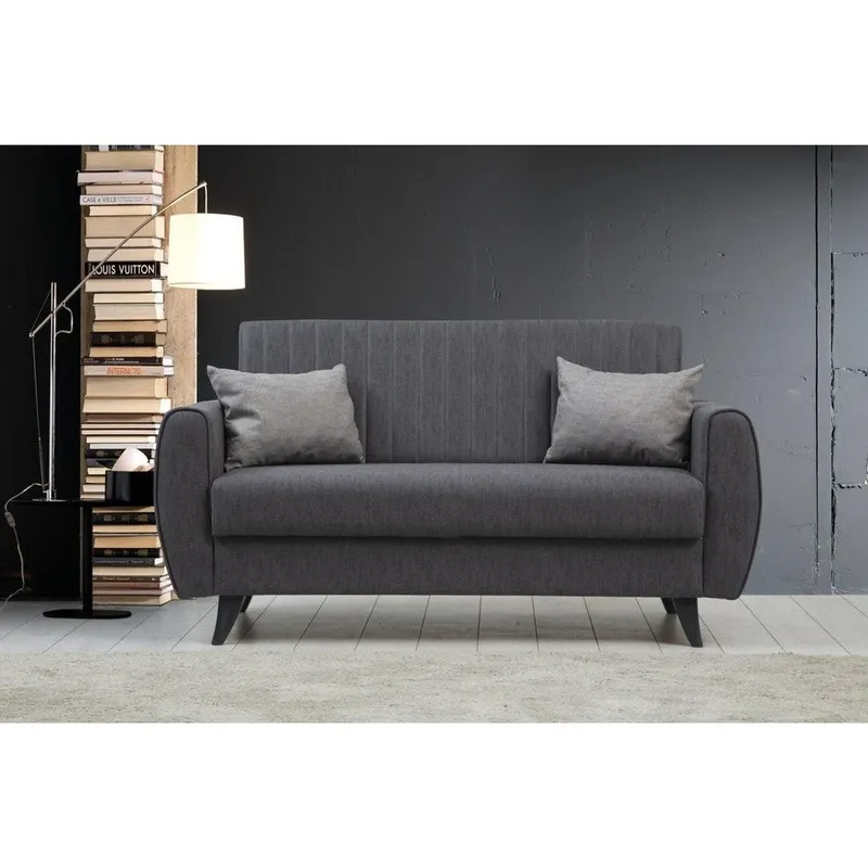 Canapea extensibilă Alkon, 2 locuri, Diverse culori, 158x86x77 cm - Gri închis