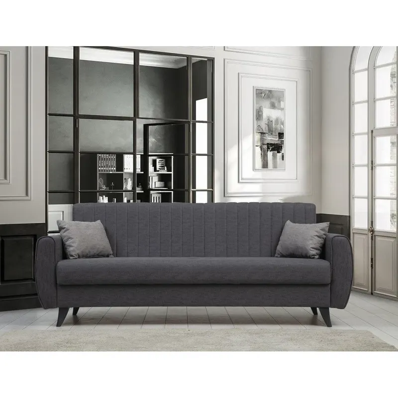 Canapea extensibilă Alkon, 3 locuri, Diverse culori, 214x86x77 cm - Gri închis