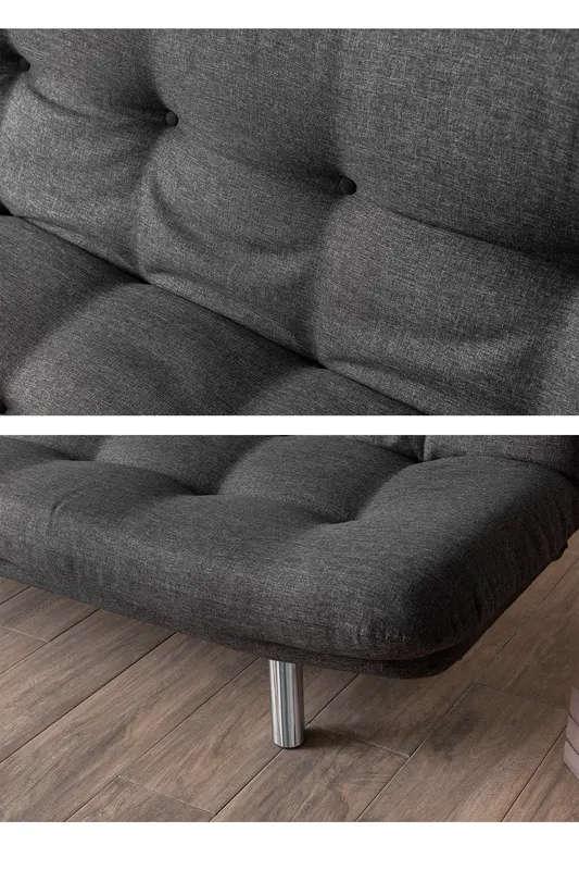 Canapea extensibilă 3 locuri Misa, Diverse culori, 175x52x40 cm - Gri închis