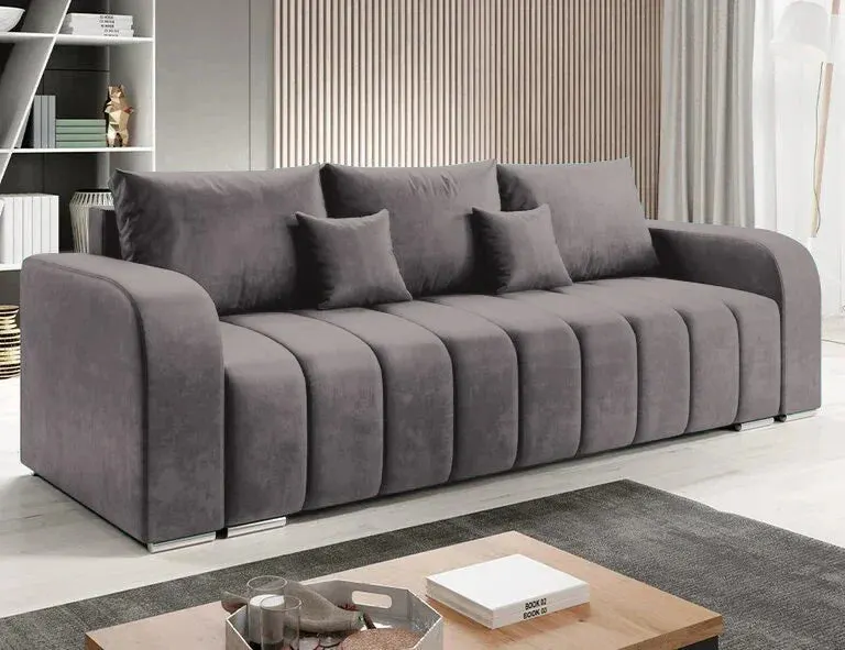 Canapea extensibilă 3 locuri cu depozitare Armando, Diverse culori, 230x92x90 cm - Gri închis
