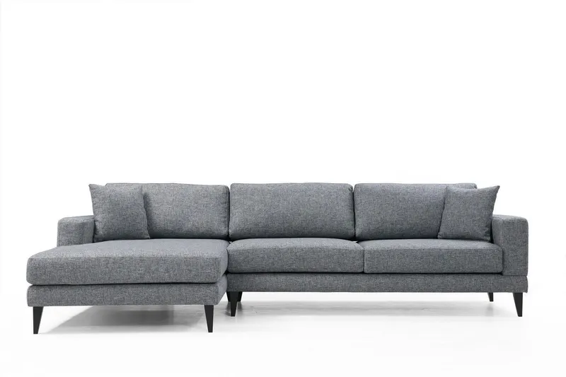 Canapea extensibilă de colț Biutiful, Stânga, Gri, 303x160x90 cm - Gri