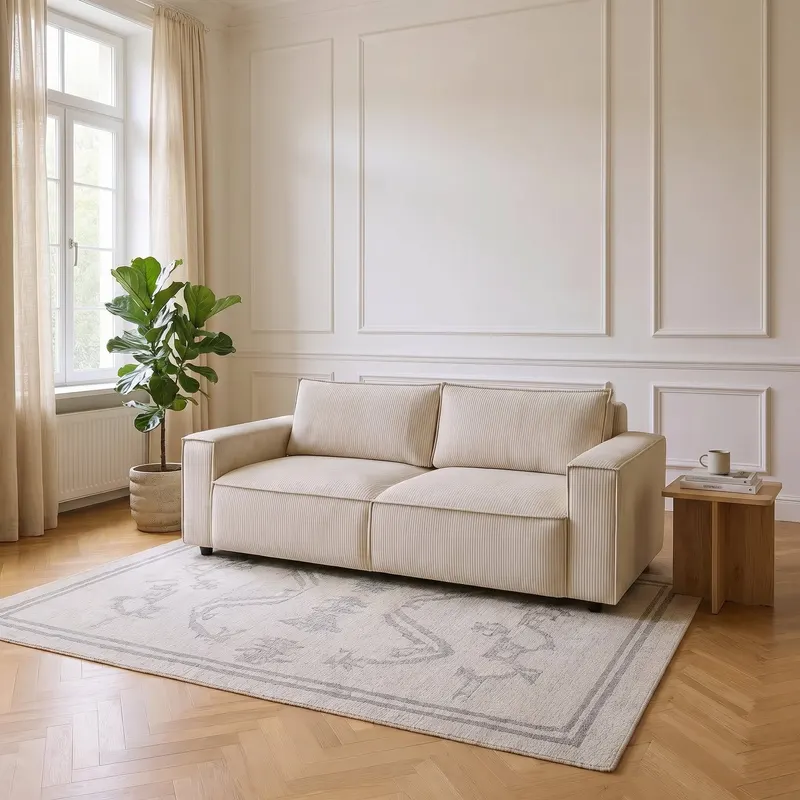 Canapea extensibilă cu depozitare Capri, 3 locuri, Diverse culori, 240x87x85 cm - Bej