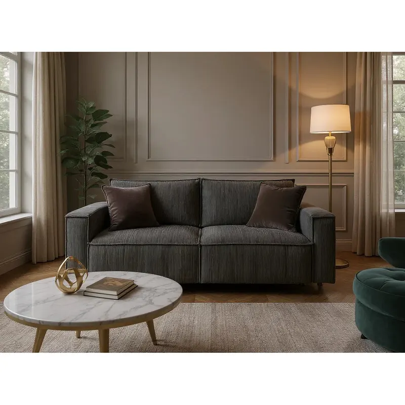 Canapea extensibilă cu depozitare Capri, 3 locuri, Diverse culori, 240x87x85 cm - Gri închis