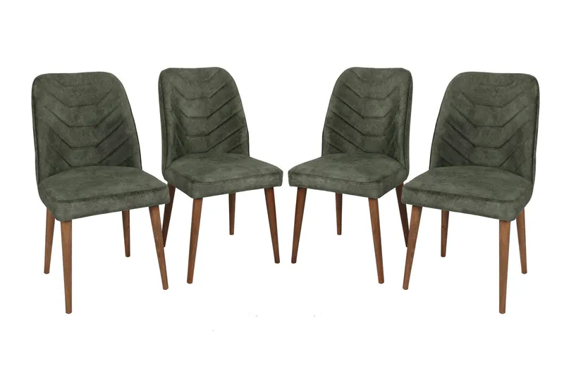 Set 4 scaune Dallas 558 V4, Nuc - Dark green, 50x49x90 cm - Nuc - Verde