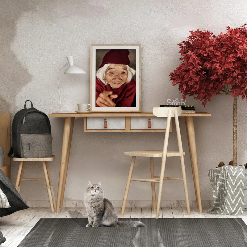 Birou Soomin, Stejar - Alb, 120x60x74 cm - Stejar - Alb