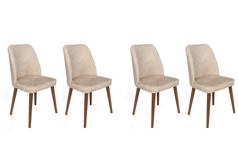 Set 4 scaune Dallas-550 V4, Bej - Nuc, 50x49x90 cm - Bej - Nuc