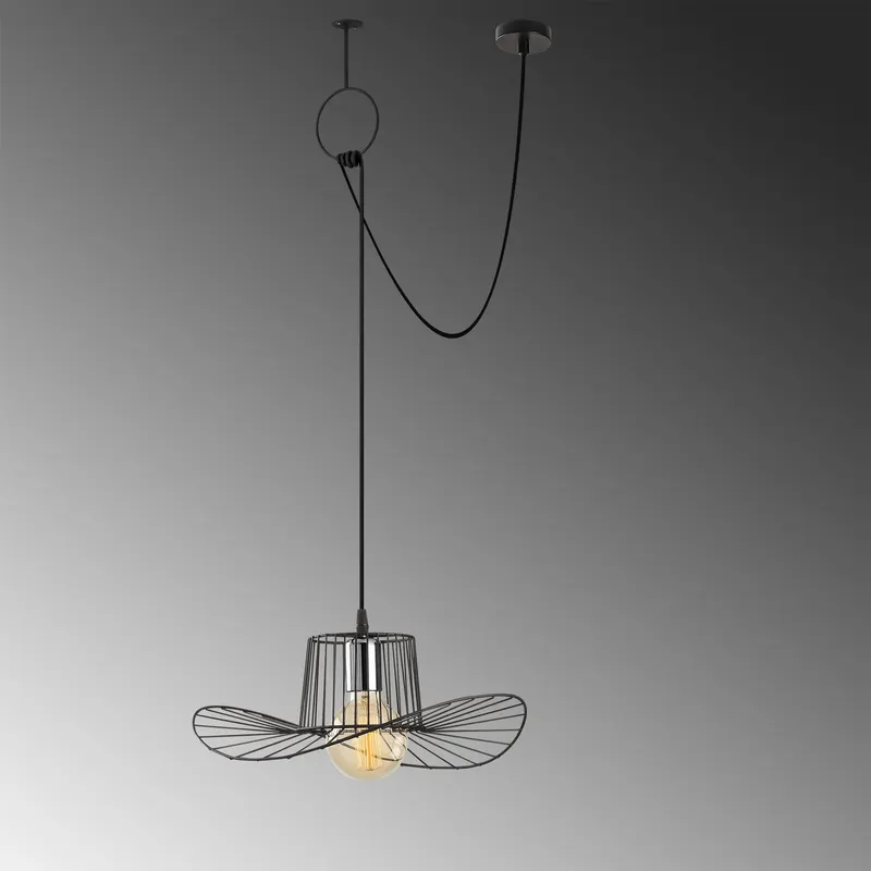 Lustră Tel - 6731, Negru, Ø38x122 cm - Negru
