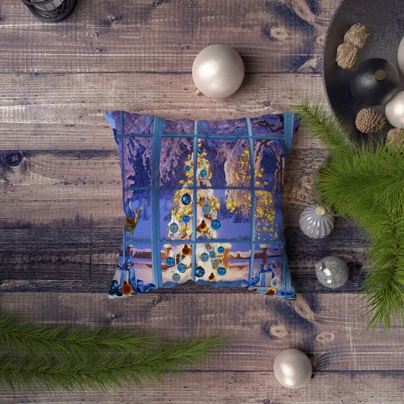 Pernă decorativă NYXMAS050, Multicolor, 43x43 cm - Multicolor