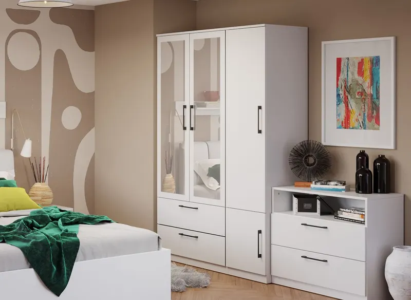 Dulap Snow Alb - C123/03 cu oglinda — imaginea 3