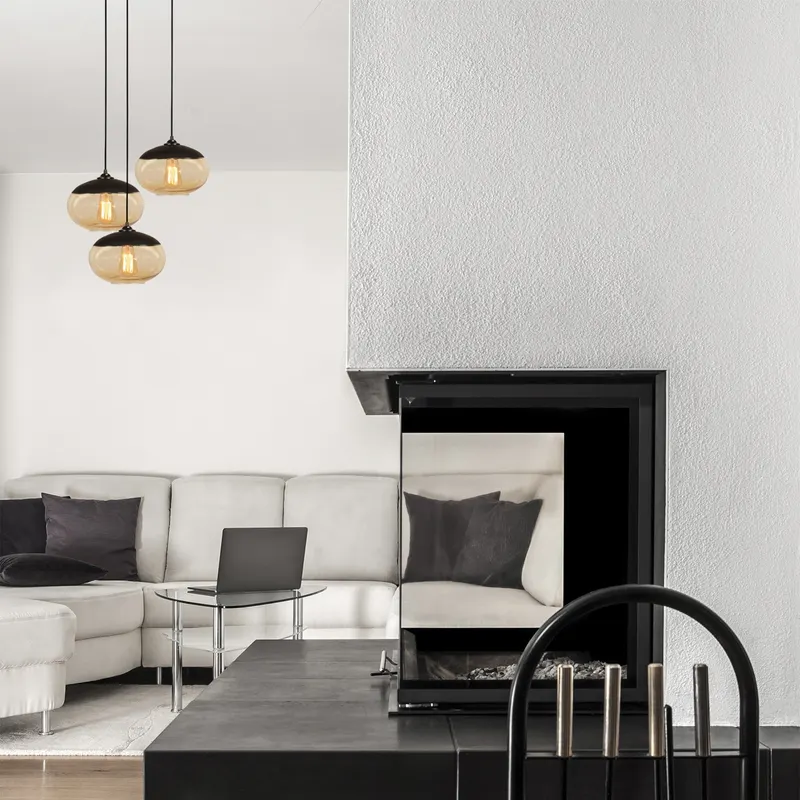 Lustră Camini - MR - 868, Negru - Honey, Ø50x113 cm - Negru