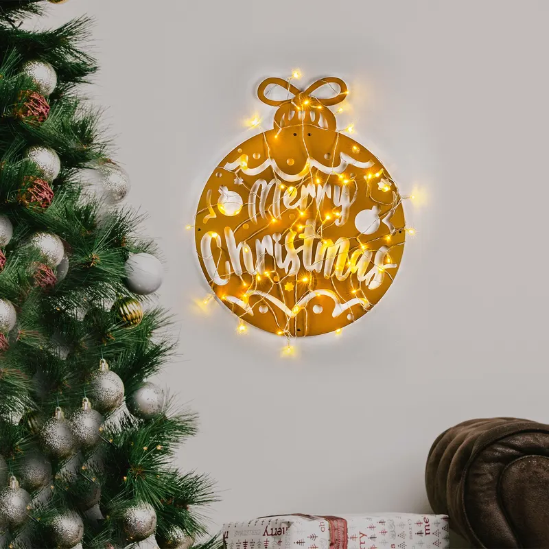 Decorațiune de perete din metal XMASGOLD - 007, Auriu, 51x56x0 cm - Auriu