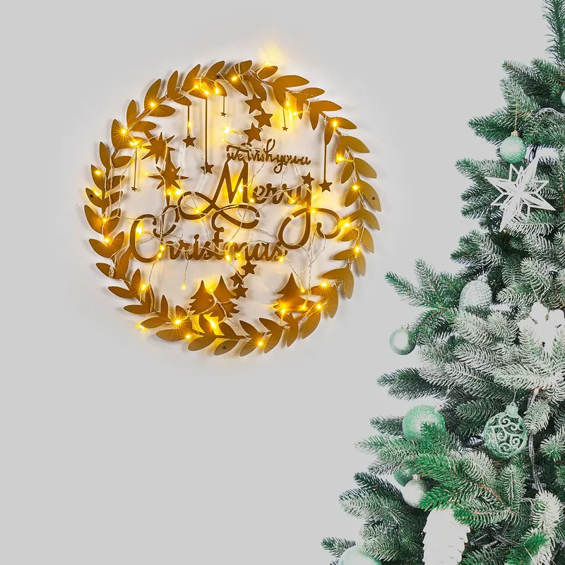 Decorațiune de perete din metal XMASGOLD - 010, Auriu, 59x56x0 cm - Auriu