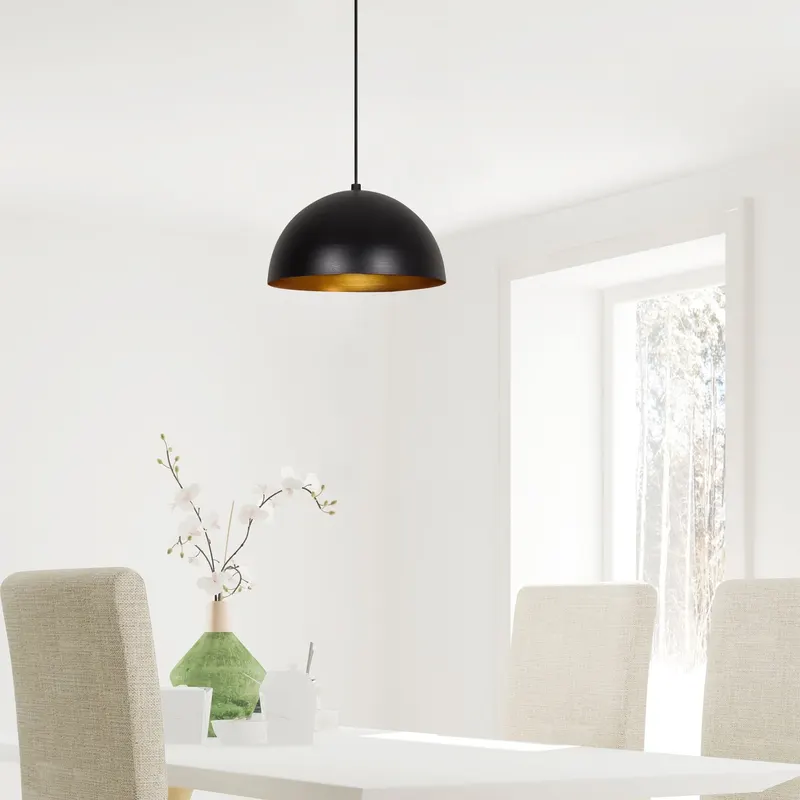 Lustră Sivani - MR - 721, Negru - Auriu, Ø30x111 cm - Negru - Auriu