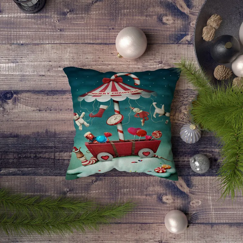 Pernă decorativă NYXMAS066, Multicolor, 43x43 cm - Multicolor