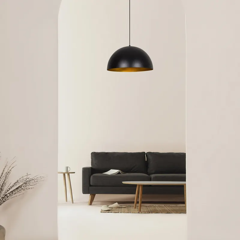 Lustră Sivani - MR - 723, Negru - Auriu, Ø50x121 cm - Negru - Auriu