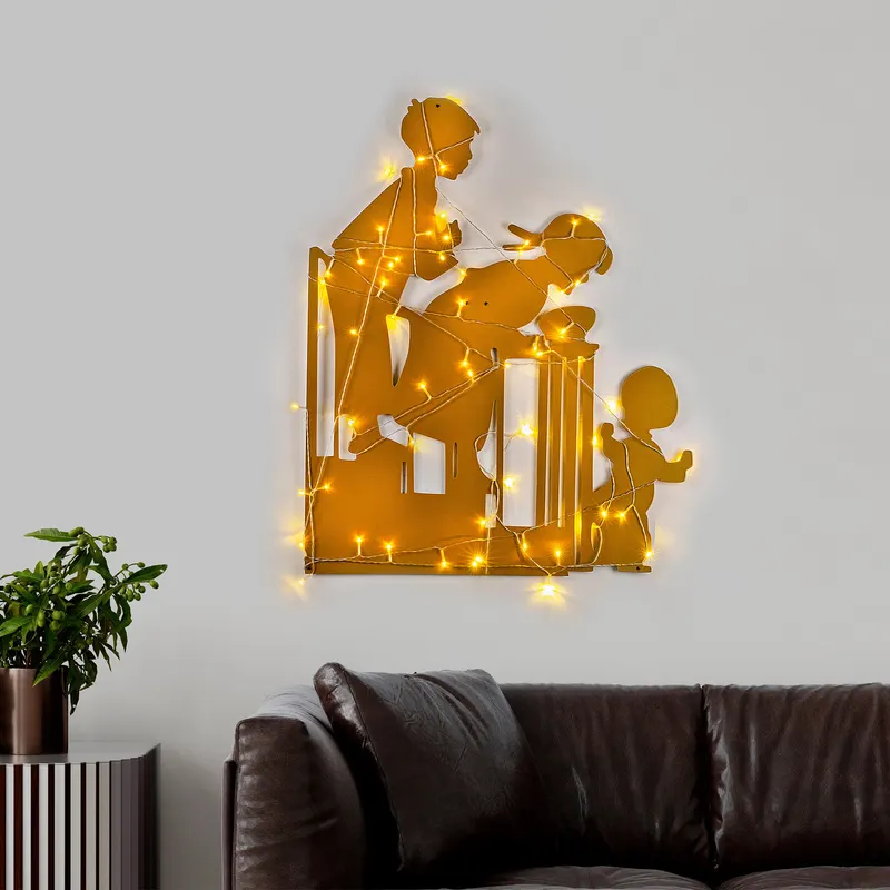 Decorațiune de perete din metal XMASGOLD - 018, Auriu, 39x86x0 cm - Auriu