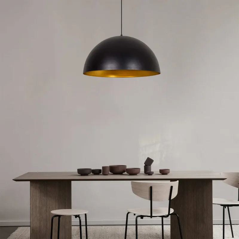 Lustră Sivani - MR - 724, Negru - Auriu, Ø60x126 cm - Negru - Auriu