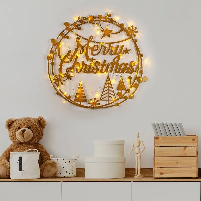 Decorațiune de perete din metal XMASGOLD - 021, Auriu, 60x72x0 cm - Auriu