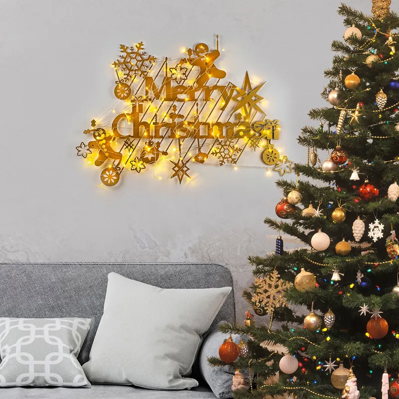 Decorațiune de perete din metal XMASGOLD - 023, Auriu, 95x69x0 cm - Auriu