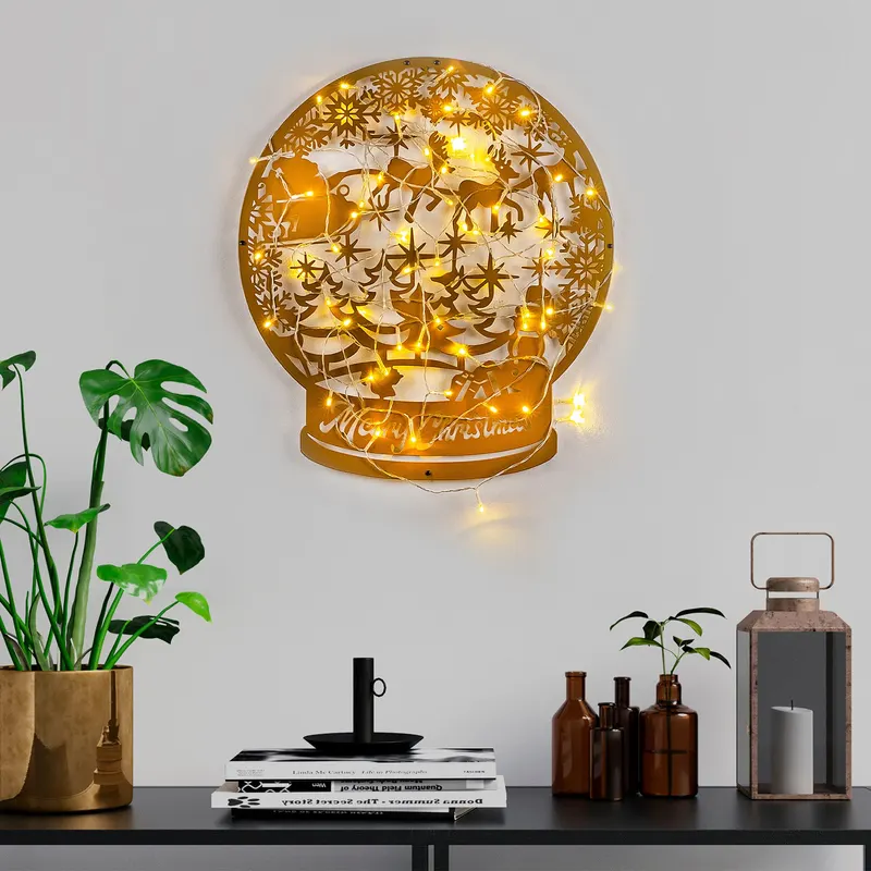Decorațiune de perete din metal XMASGOLD - 025, Auriu, 44x50x0 cm - Auriu