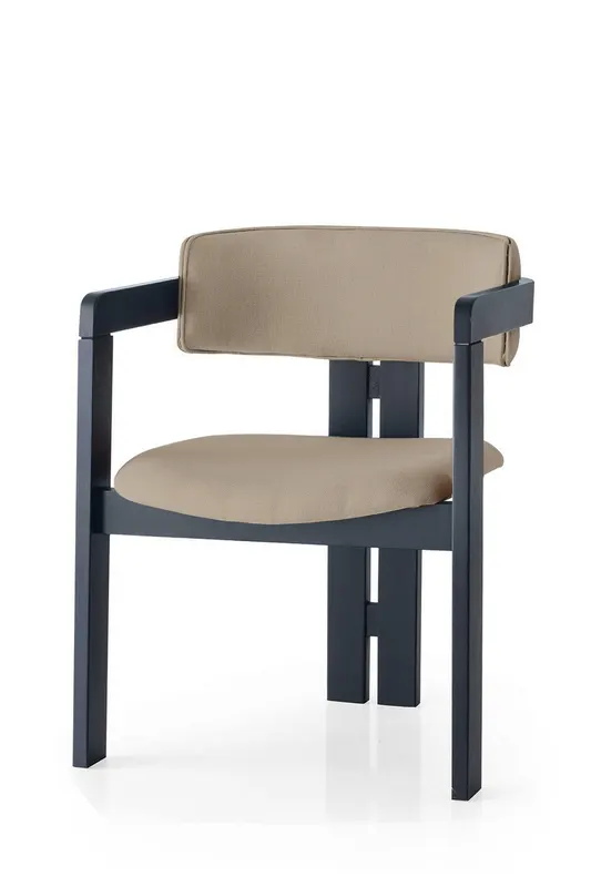 Scaun CO - 002, Negru - Mink, 58x49x76 cm - Negru - Bej