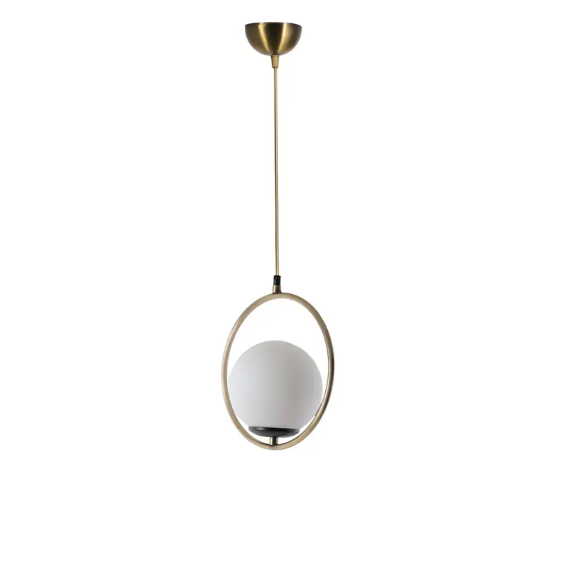Lustră 8491-1, Alb - Copper, Ø30x70 cm - Alb - Cupru