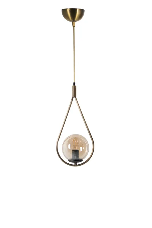 Lustră 8492-1, Alb - Copper, Ø20x80 cm - Alb - Cupru