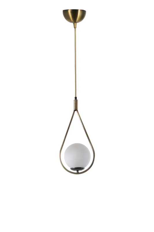 Lustră 8494-1, Alb - Copper, Ø20x70 cm - Alb - Cupru