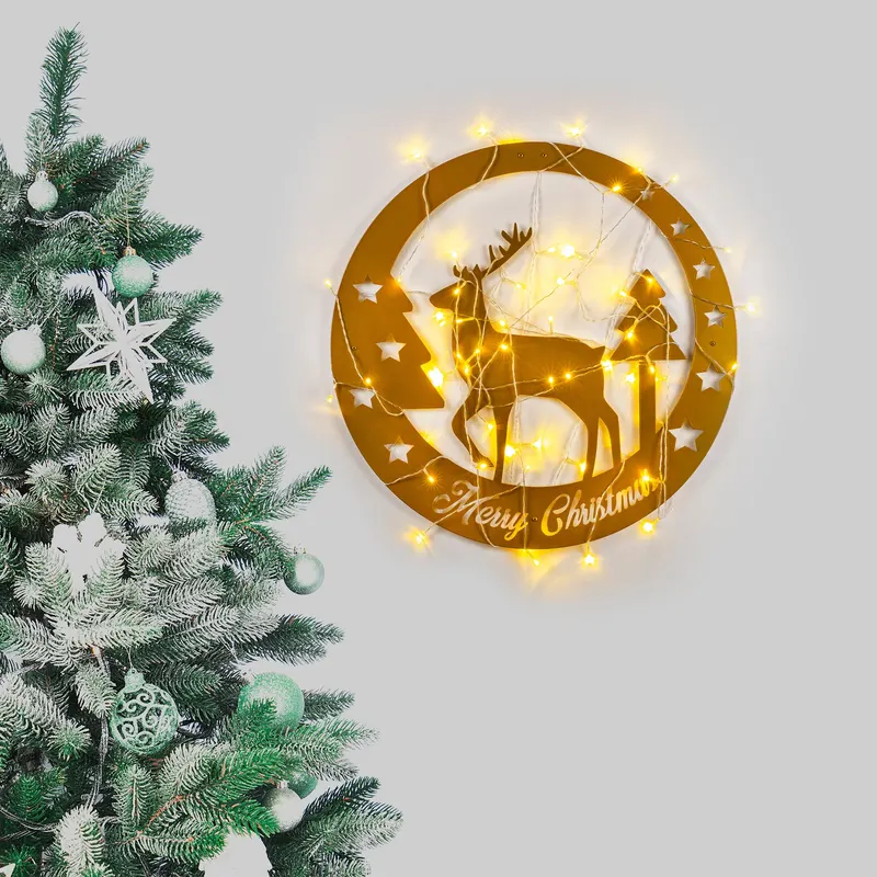 Decorațiune de perete din metal XMASGOLD - 032, Auriu, 60x60x0 cm - Auriu