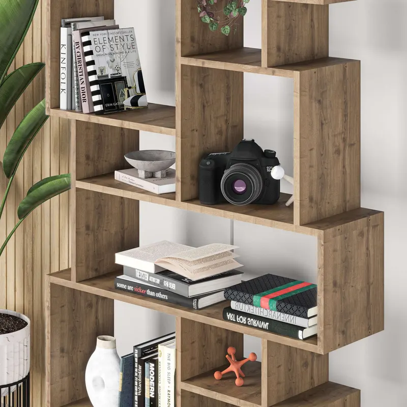 Bibliotecă Karmato, Hitit, 96x26x169 cm - Natural