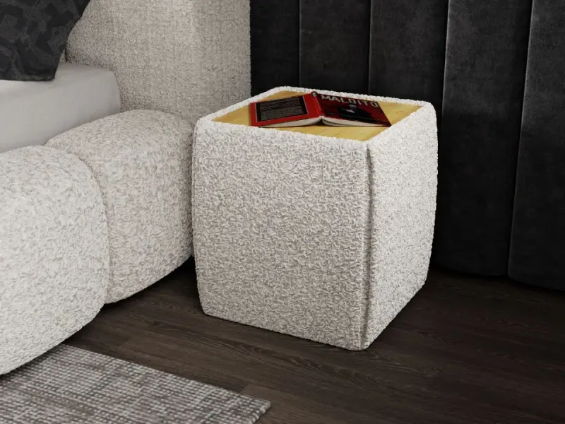 Masuta tapitata Nuvole Lux Bouclé crem