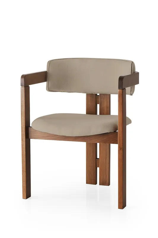 Scaun CO - 033, Nuc - Mink, 58x49x76 cm - Nuc - Bej