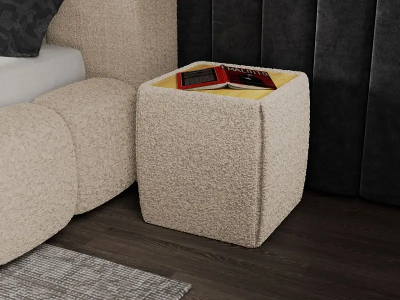 Masuta tapitata Nuvole Lux Bouclé cappuccino