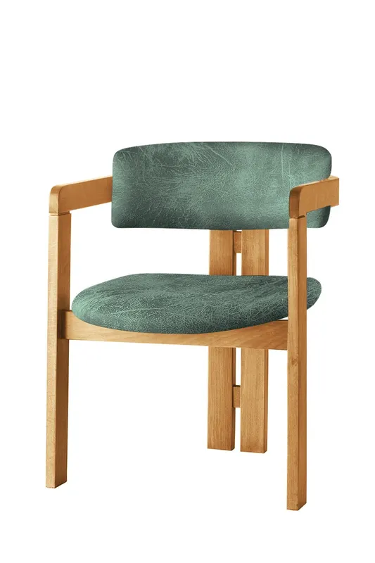 Scaun CO - 040, Stejar - Verde, 58x49x76 cm - Stejar - Verde