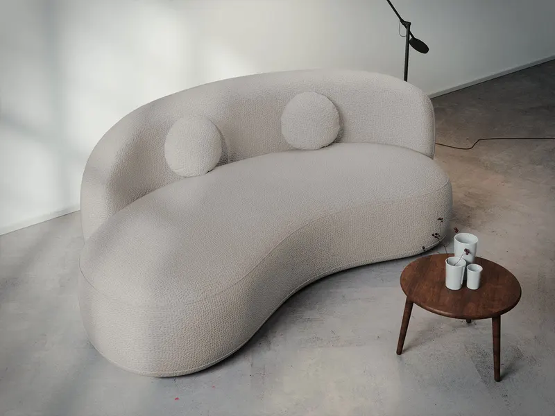 Canapea curbata Lunis bej — imaginea 2