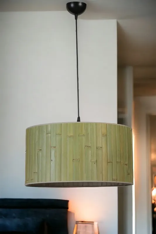 Lustră 8851-1, Verde - Negru, Ø45x70 cm - Verde - Negru