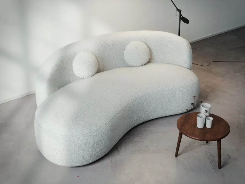 Canapea curbata Lunis crem — imaginea 2