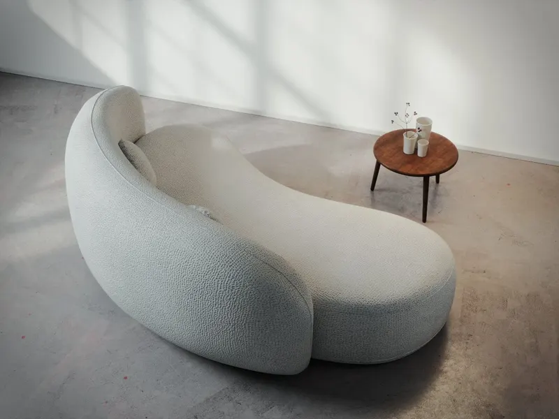 Canapea curbata Lunis crem — imaginea 3