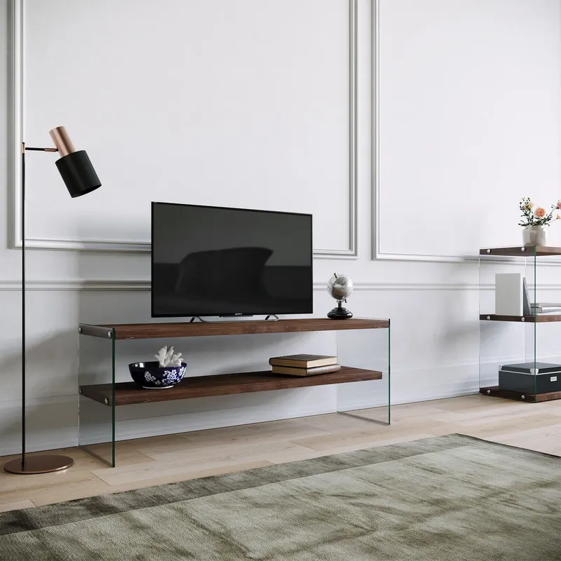 Comodă TV TV1003, Nuc, 120x35x45 cm - Nuc