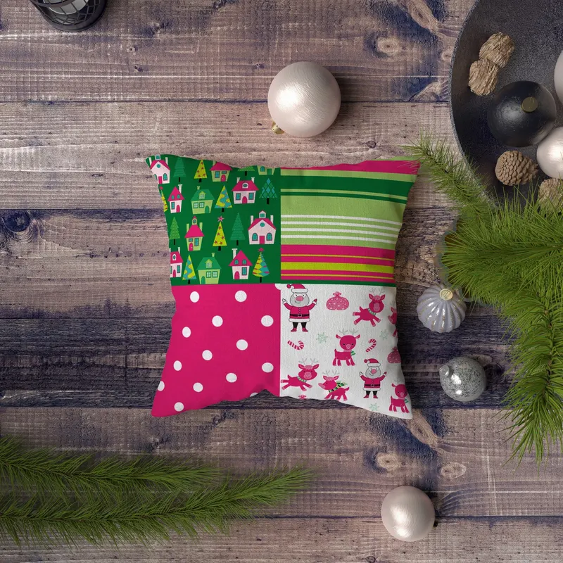 Pernă decorativă NYXMAS101, Multicolor, 43x43 cm - Multicolor