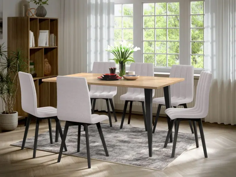 Set Masa Sorento + 6 Scaune Karma Gri Deschis
