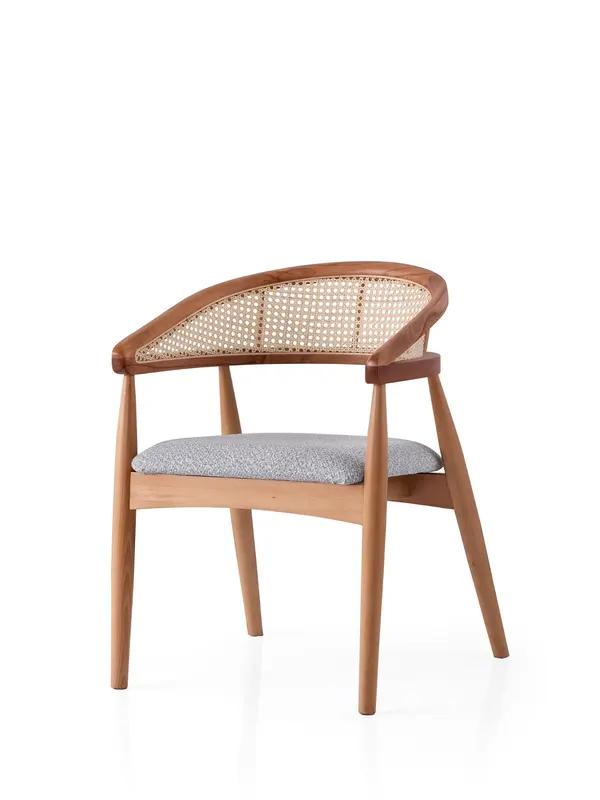 Scaun Atlas - 4351, Stejar - Albastru deschis, 53x53x75 cm - Stejar - Albastru
