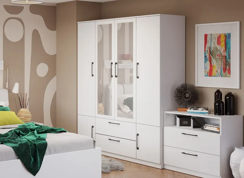 Dulap Snow Alb - C164/08 cu oglinda — imaginea 3