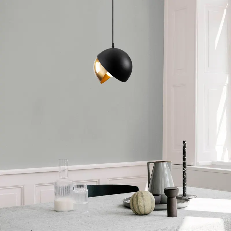 Lustră Berceste - 252-S, Negru - Auriu, Ø20x114 cm - Negru - Auriu