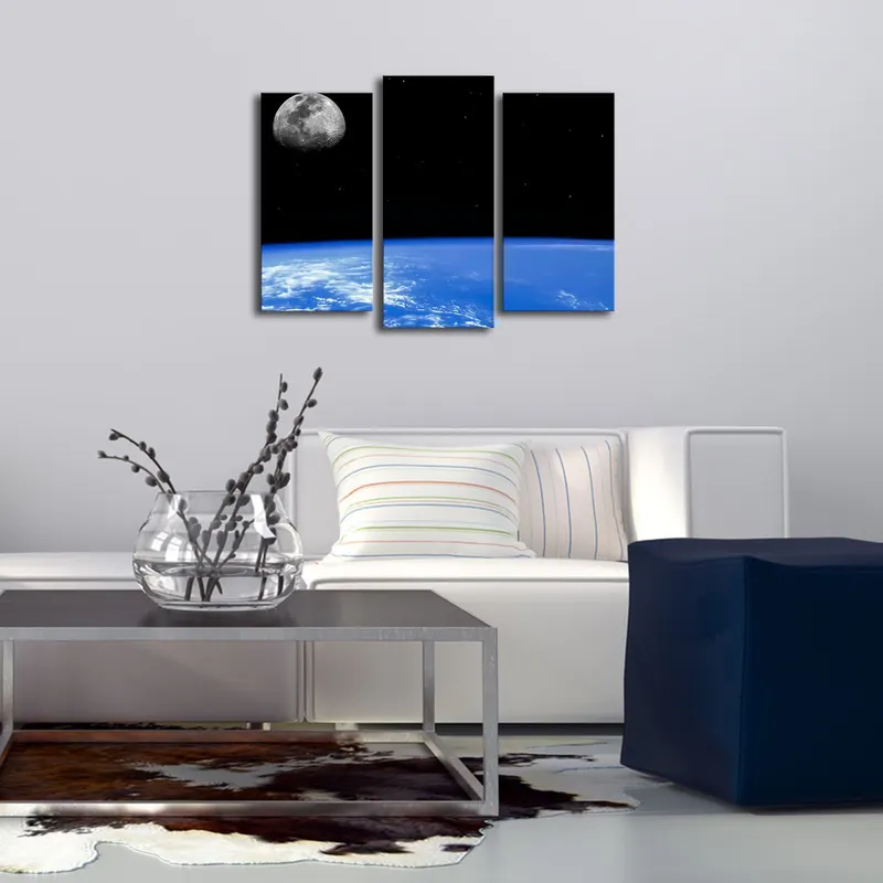 Tablou canvas cu LED 3 bucăți 3PATDACT-31, Multicolor, 66x45x3 cm - Multicolor