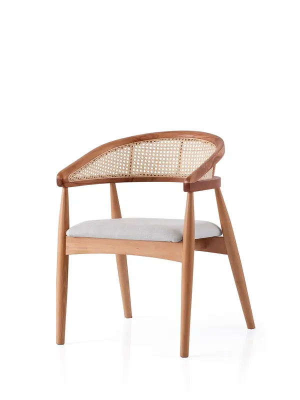 Scaun Atlas - 4352, Stejar - Crem, 53x53x75 cm - Stejar - Crem
