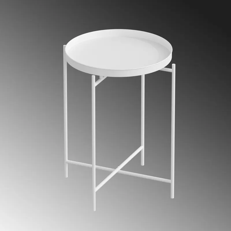 Măsuță de cafea Shb-007-B, Alb, 46x46x56 cm - Alb